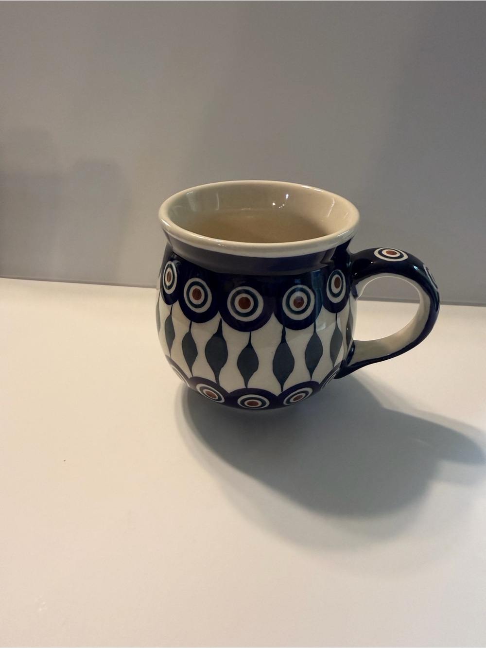 Polish Pottery Manufaktura Peacock Bubble Mug 12oz